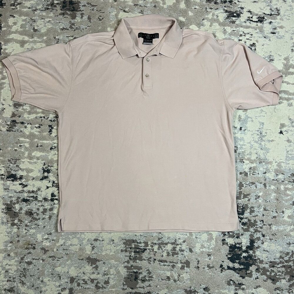 Vintage Nike Golf Dri-FIT Polo Shirt XL Pink Y2K Tiger Era Cotton Blend Swoosh